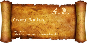 Arany Marica névjegykártya